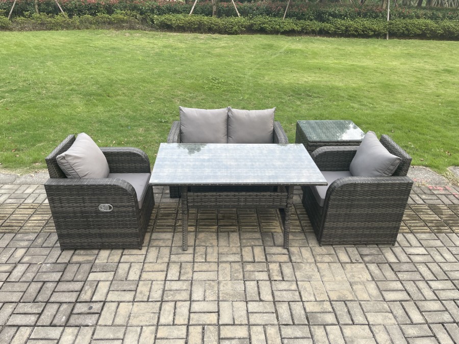 Click to view product details and reviews for Fimous Outdoor Rattan Garden Furniture Lounge Sofa Set With Oblong Rectangular Dining Table 2 Pc Reclining Chair Side Table. Click to view product details and reviews for Fimous Outdoor Rattan Garden Furniture Lounge Sofa Set With Oblong Rectangular Dining Table 2 Pc Reclining Chair Side Table.