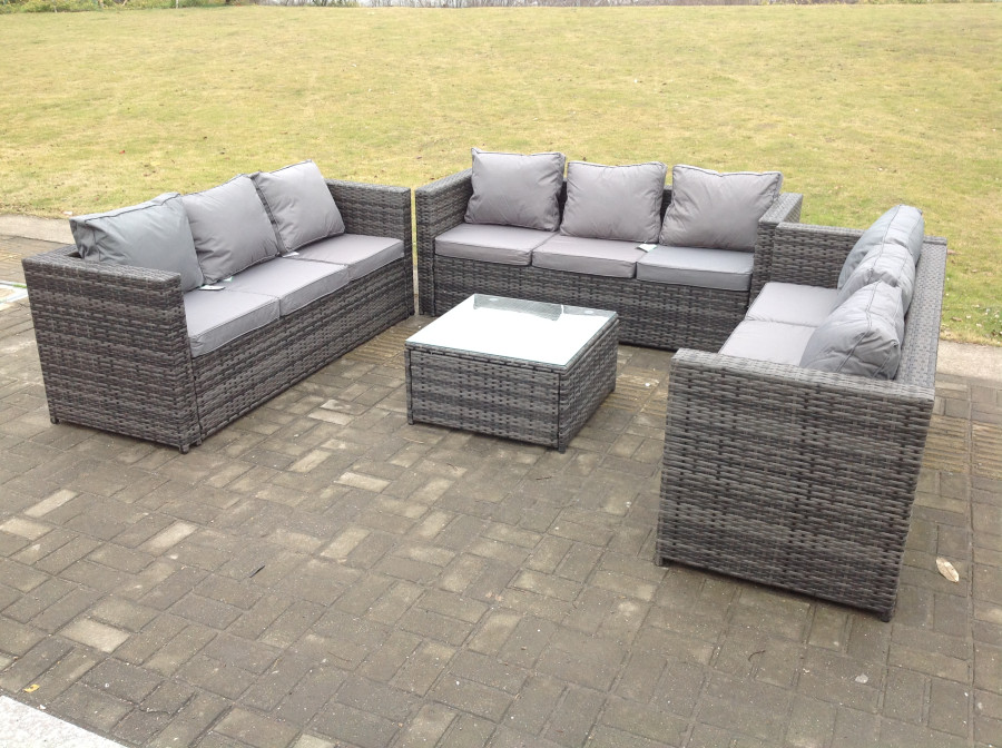 Click to view product details and reviews for Fimous Outdoor Rattan Garden Furniture Lounge Sofa Set With Square Coffee Table.