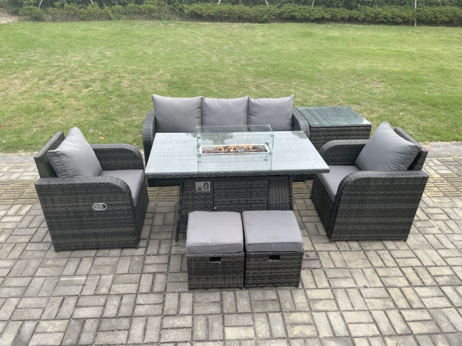 Click to view product details and reviews for Fimous Outdoor Rattan Garden Furniture Set Propane Gas Fire Pit Table Burner With Lounge Sofa Side Tables 2 Small Footstool. Click to view product details and reviews for Fimous Outdoor Rattan Garden Furniture Set Propane Gas Fire Pit Table Burner With Lounge Sofa Side Tables 2 Small Footstool.