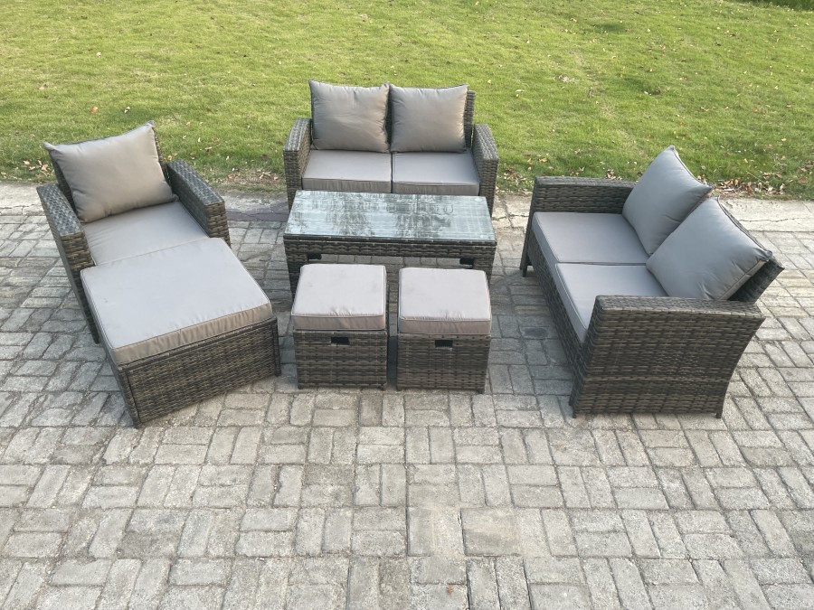 Click to view product details and reviews for Fimous Outdoor Rattan Patio Furniture Set Garden Lounge Sofa Set With 3 Footstools Coffee Table Dark Grey Mixed. Click to view product details and reviews for Fimous Outdoor Rattan Patio Furniture Set Garden Lounge Sofa Set With 3 Footstools Coffee Table Dark Grey Mixed.