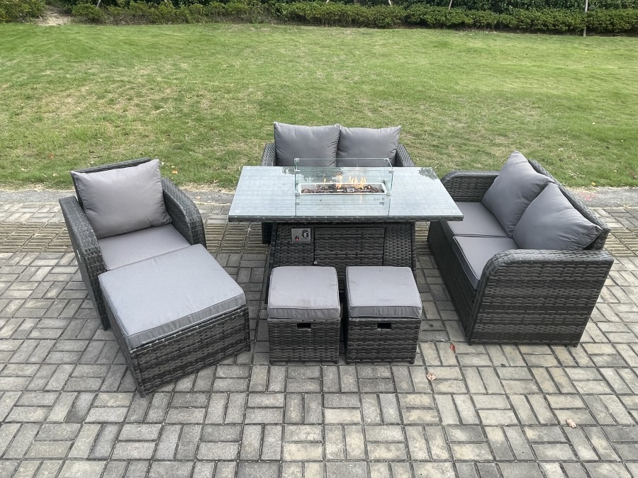 Click to view product details and reviews for Fimous Outdoor Sofa Rattan Garden Furniture Set Patio Gas Fire Pit Dining Table And Reclining Chair Set With 3 Footstools Dark Grey Mixed. Click to view product details and reviews for Fimous Outdoor Sofa Rattan Garden Furniture Set Patio Gas Fire Pit Dining Table And Reclining Chair Set With 3 Footstools Dark Grey Mixed.