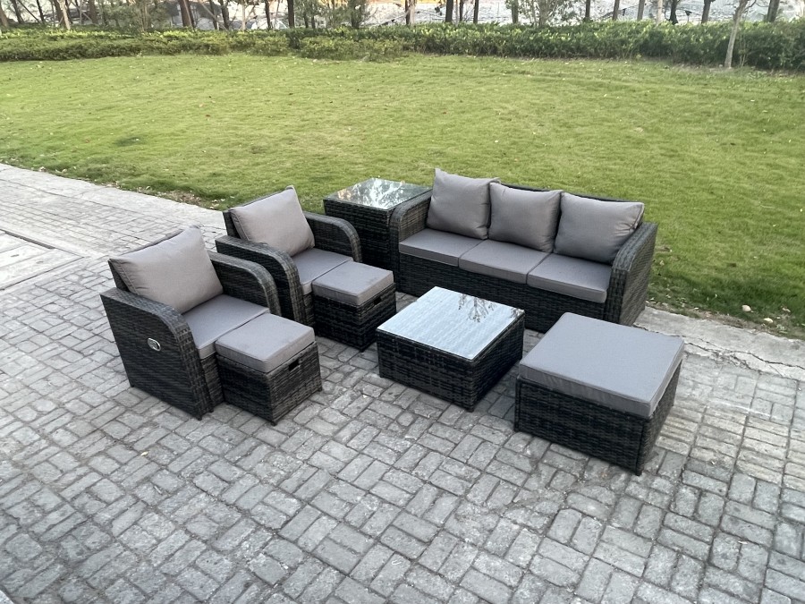 Click to view product details and reviews for Fimous Patio Garden Furniture Sets Wicker 8 Seater Outdoor Rattan Furniture Sofa Sets With Square Coffee Table Side Table 3 Footstools. Click to view product details and reviews for Fimous Patio Garden Furniture Sets Wicker 8 Seater Outdoor Rattan Furniture Sofa Sets With Square Coffee Table Side Table 3 Footstools.