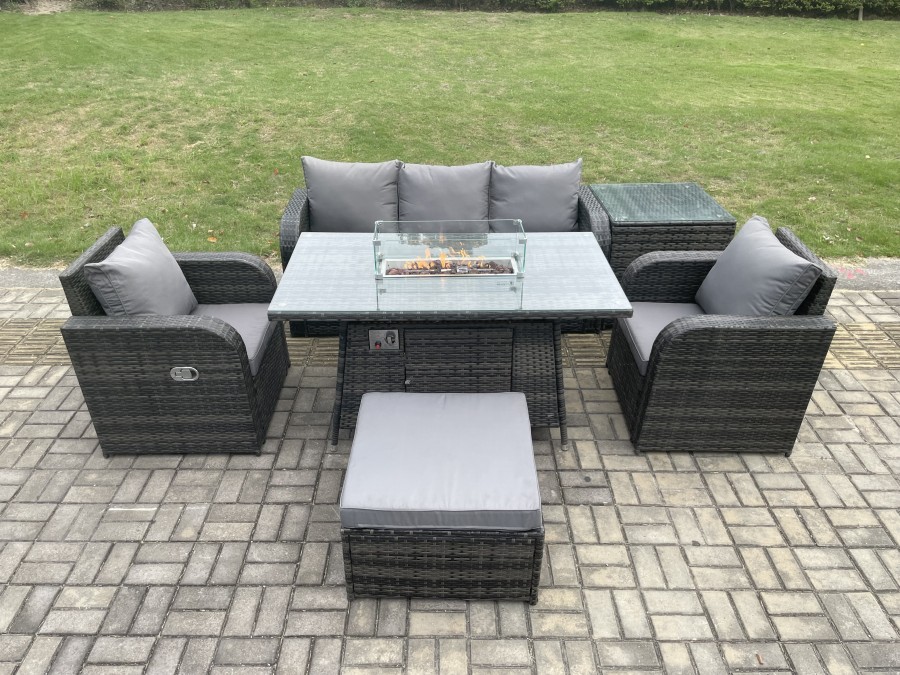 Click to view product details and reviews for Fimous Patio Outdoor Rattan Garden Furniture Set Propane Gas Fire Pit Table Burner With Lounge Sofa Side Table Footstool. Click to view product details and reviews for Fimous Patio Outdoor Rattan Garden Furniture Set Propane Gas Fire Pit Table Burner With Lounge Sofa Side Table Footstool.