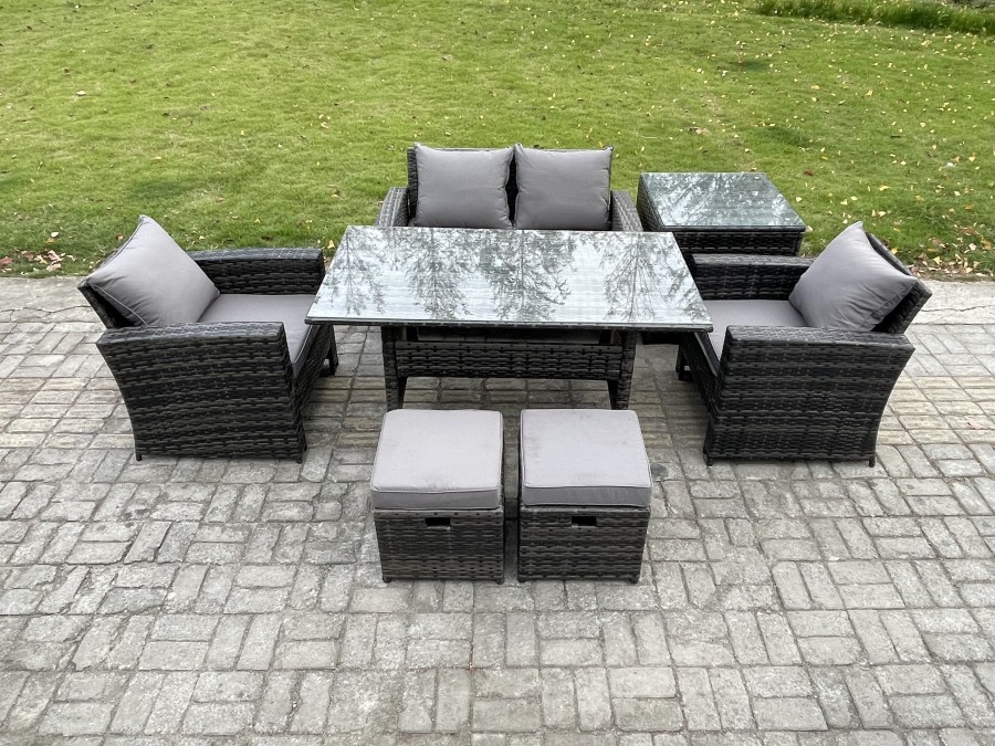 Click to view product details and reviews for Fimous Pe Wicker Outdoor Garden Furniture Set Patio Furniture Rattan Rectangular Dining Table Lounge Sofa With Side Table 2 Small Footstool. Click to view product details and reviews for Fimous Pe Wicker Outdoor Garden Furniture Set Patio Furniture Rattan Rectangular Dining Table Lounge Sofa With Side Table 2 Small Footstool.