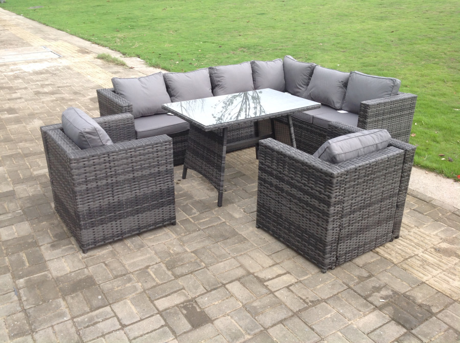 Click to view product details and reviews for Fimous Rattan Corner Sofa Set Garden Furniture With 2 Chairs And Dining Table Right Hand. Click to view product details and reviews for Fimous Rattan Corner Sofa Set Garden Furniture With 2 Chairs And Dining Table Right Hand.