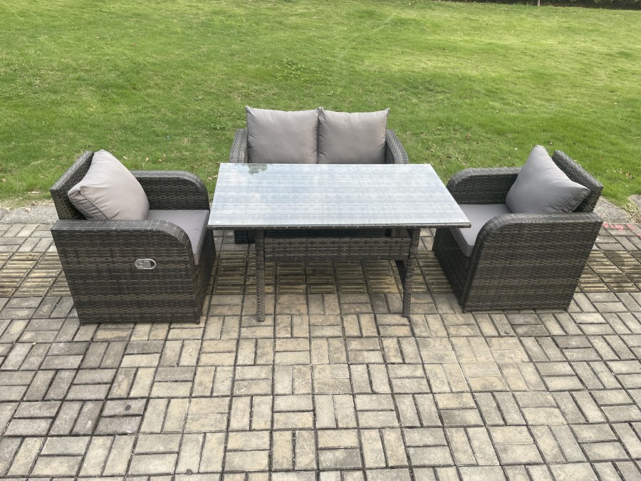 Click to view product details and reviews for Fimous Rattan Garden Furniture 4 Piece Grey Patio Furniture Set Patio Conservatory 4 Seater Set Outdoor Rectangular Table And Chairs. Click to view product details and reviews for Fimous Rattan Garden Furniture 4 Piece Grey Patio Furniture Set Patio Conservatory 4 Seater Set Outdoor Rectangular Table And Chairs.