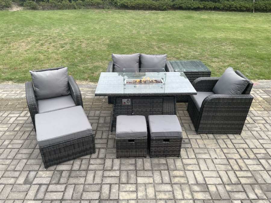 Click to view product details and reviews for Fimous Rattan Garden Furniture Set Outdoor Patio Gas Fire Pit Dining Table And Chairs With Love Seat Sofa 3 Footstools Side Table. Click to view product details and reviews for Fimous Rattan Garden Furniture Set Outdoor Patio Gas Fire Pit Dining Table And Chairs With Love Seat Sofa 3 Footstools Side Table.