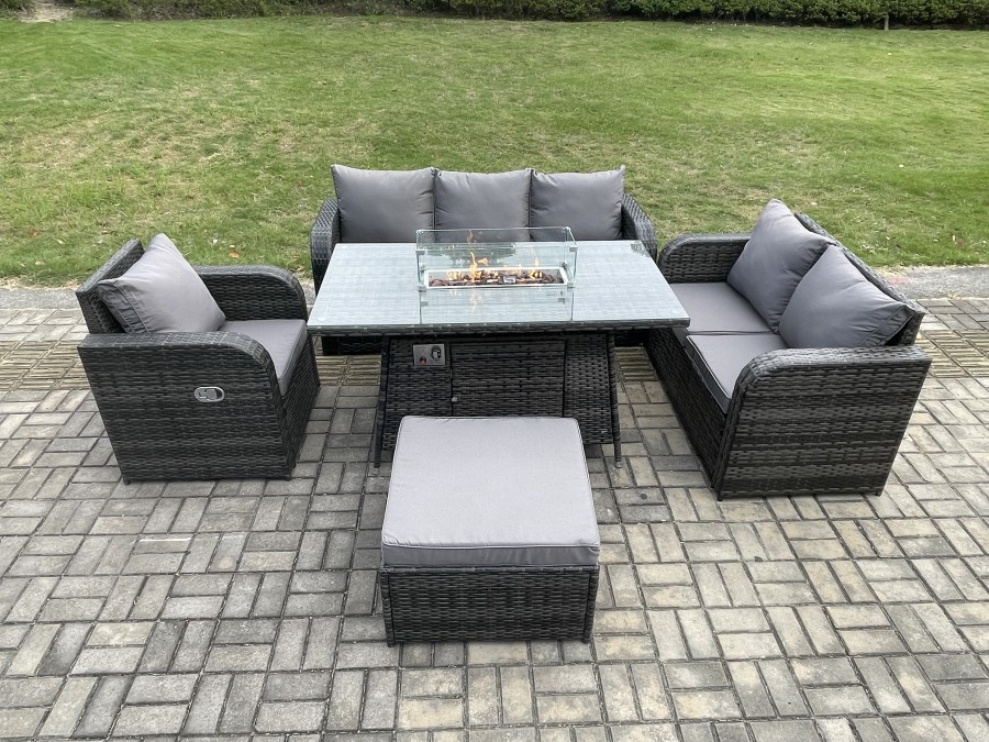 Click to view product details and reviews for Fimous Rattan Garden Furniture Set With Fire Pit Table 7 Seater Outdoor Lounge Sofa Set Dark Grey Mixed. Click to view product details and reviews for Fimous Rattan Garden Furniture Set With Fire Pit Table 7 Seater Outdoor Lounge Sofa Set Dark Grey Mixed.