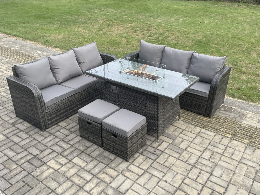 Click to view product details and reviews for Fimous Rattan Garden Furniture Set With Fire Pit Table 8 Seater Outdoor Lounge Sofa Set Dark Grey Mixed. Click to view product details and reviews for Fimous Rattan Garden Furniture Set With Fire Pit Table 8 Seater Outdoor Lounge Sofa Set Dark Grey Mixed.