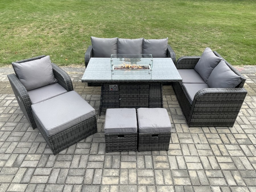 Click to view product details and reviews for Fimous Rattan Garden Furniture Set With Fire Pit Table 9 Seater Outdoor Lounge Sofa Set Dark Grey Mixed. Click to view product details and reviews for Fimous Rattan Garden Furniture Set With Fire Pit Table 9 Seater Outdoor Lounge Sofa Set Dark Grey Mixed.