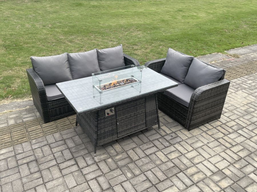 Click to view product details and reviews for Fimous Rattan Garden Furniture Set With Gas Fire Pit Table 3 Pieces Outdoor Lounge Sofa Set Dark Grey Mixed. Click to view product details and reviews for Fimous Rattan Garden Furniture Set With Gas Fire Pit Table 3 Pieces Outdoor Lounge Sofa Set Dark Grey Mixed.
