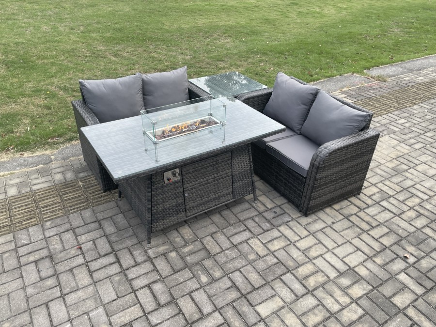 Click to view product details and reviews for Fimous Rattan Garden Furniture Set With Gas Fire Pit Table 4 Pieces Outdoor Loveseat Sofa Set Dark Grey Mixed. Click to view product details and reviews for Fimous Rattan Garden Furniture Set With Gas Fire Pit Table 4 Pieces Outdoor Loveseat Sofa Set Dark Grey Mixed.