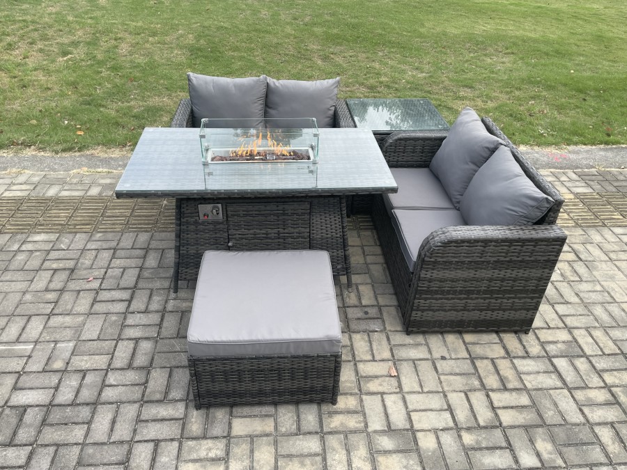 Click to view product details and reviews for Fimous Rattan Garden Furniture Set With Gas Fire Pit Table 5 Pieces Outdoor Loveseat Sofa Set Dark Grey Mixed. Click to view product details and reviews for Fimous Rattan Garden Furniture Set With Gas Fire Pit Table 5 Pieces Outdoor Loveseat Sofa Set Dark Grey Mixed.