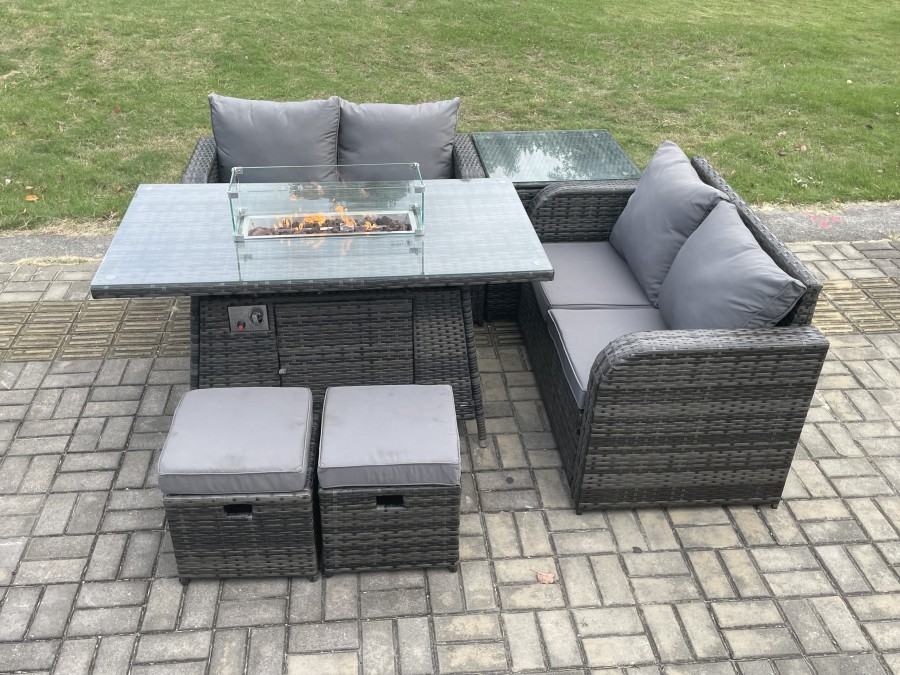 Click to view product details and reviews for Fimous Rattan Garden Furniture Set With Gas Fire Pit Table 6 Pieces Outdoor Loveseat Sofa Set Dark Grey Mixed. Click to view product details and reviews for Fimous Rattan Garden Furniture Set With Gas Fire Pit Table 6 Pieces Outdoor Loveseat Sofa Set Dark Grey Mixed.