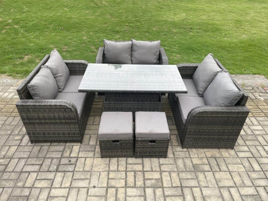 Click to view product details and reviews for Fimous Rattan Garden Outdoor Furniture 3 Pc Love Sofa Set Patio Adjustable Rising Lifting Dining Table With 2 Small Footstools. Click to view product details and reviews for Fimous Rattan Garden Outdoor Furniture 3 Pc Love Sofa Set Patio Adjustable Rising Lifting Dining Table With 2 Small Footstools.
