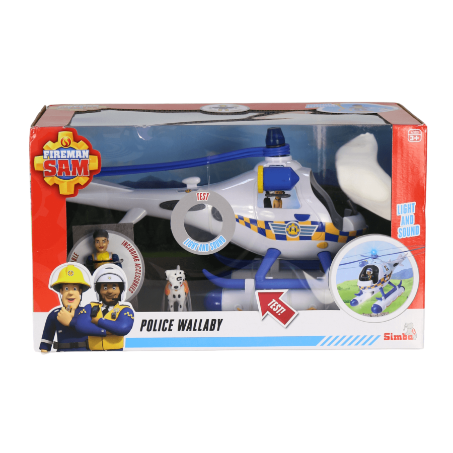 Fireman Sam Police Wallaby Helicopter Lights Sounds Figures