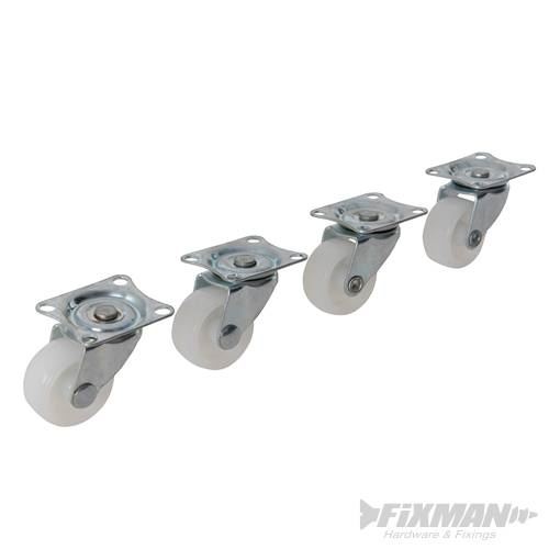Click to view product details and reviews for Fixman Light Duty Swivel Castors 4 Pack 31mm.