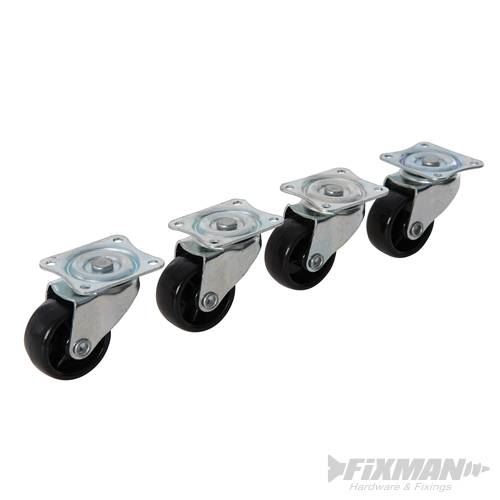 Click to view product details and reviews for Fixman Light Duty Swivel Castors 4pk 41mm 156197.