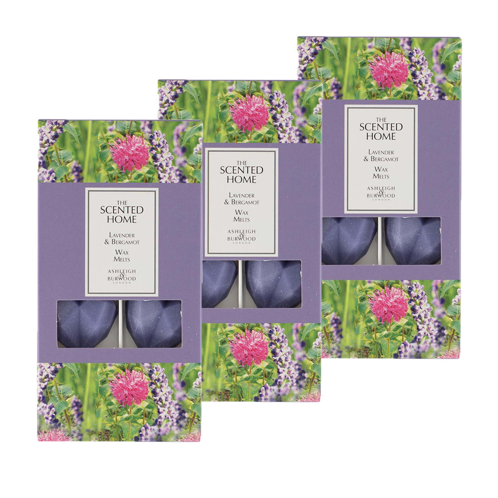 Fragrance Wax Melts Set Of 8 Home Scented Heart Shaped Gift - Lavender & Bergamot - 3 PACK