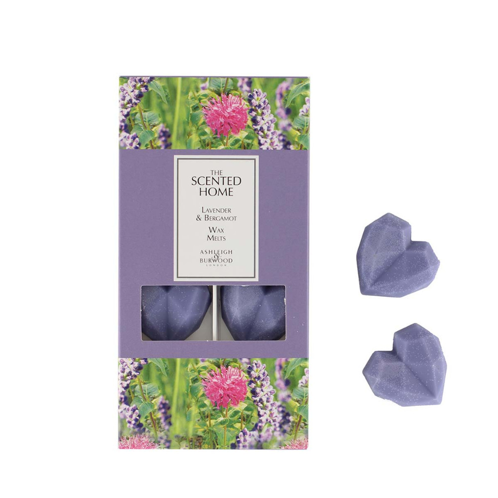 Fragrance Wax Melts Set Of 8 Home Scented Heart Shaped Gift - Lavender & Bergamot