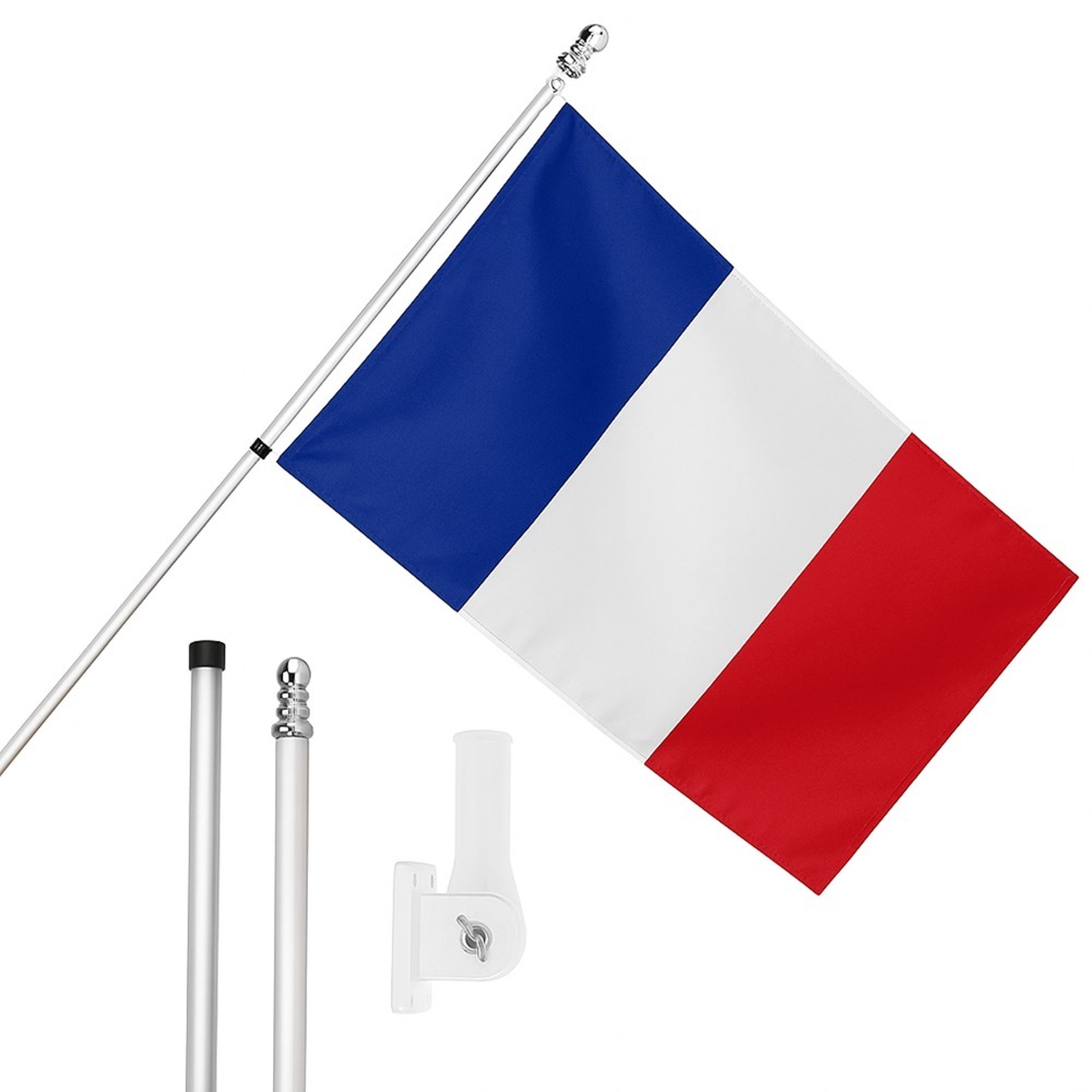 Click to view product details and reviews for Large 5ft X 3ft France Flag With 6ft Pole Wall Bracket.