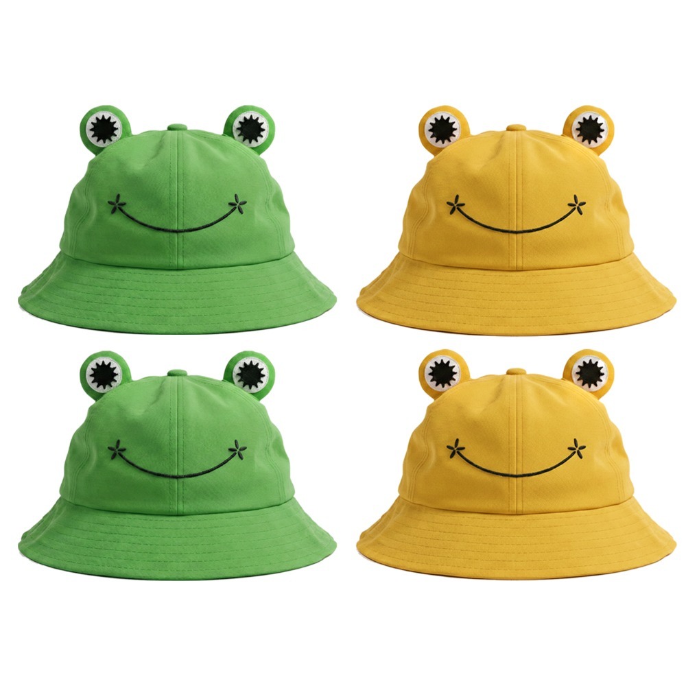 Click to view product details and reviews for Pack Of 4 Frog Bucket Hats Green Yellow Music Tour Festival Stylish Together Fancy Dress Costume Accessory.