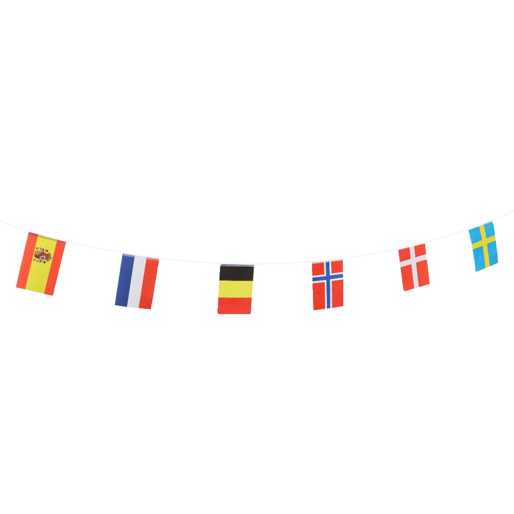 Euro Nations Flags Bunting | 10m / 24 Flags | Football European Party Banner