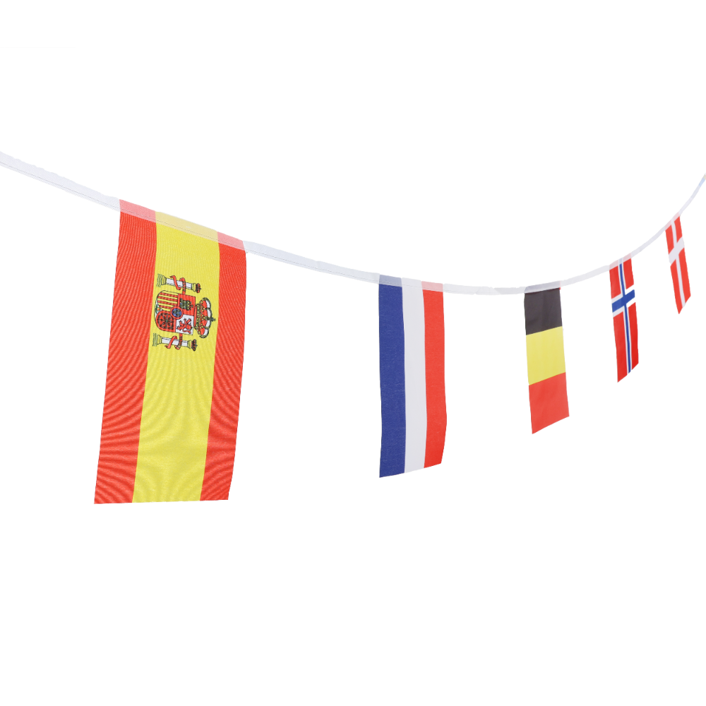 Euro Nations Flags Bunting | 10m / 24 Flags | Football European Party Banner