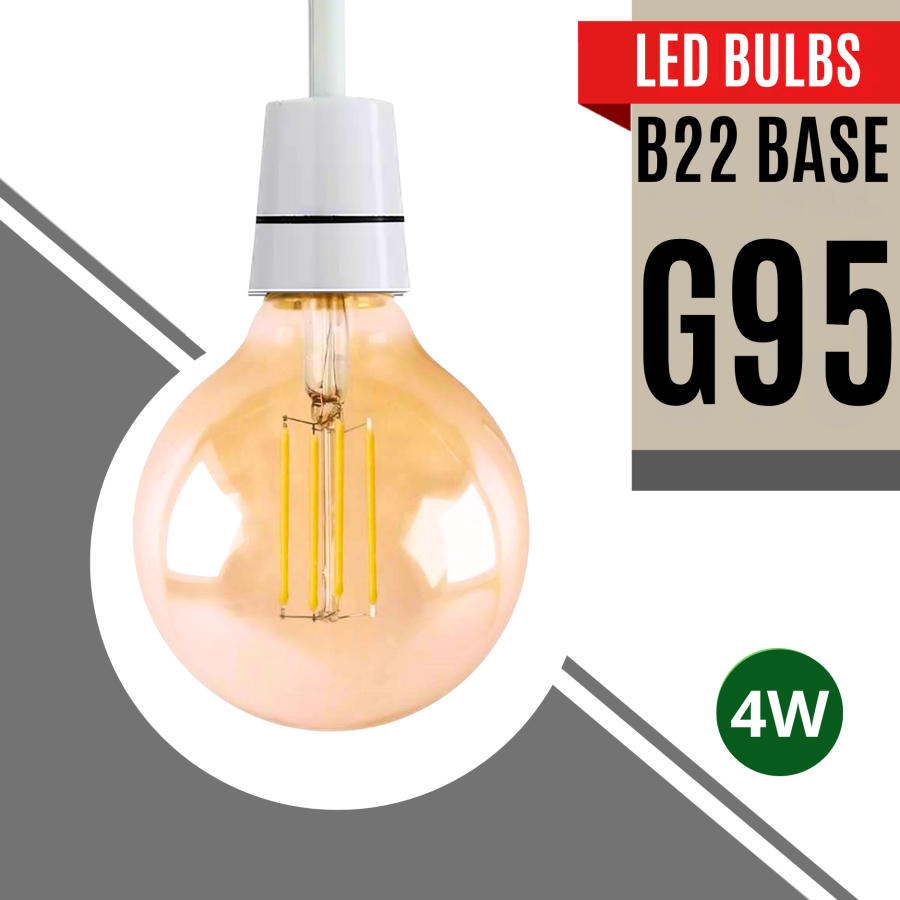 Ledsone G95 Filament Vintage Led Bulbs 4W B22 Edison Vintage Bayonet Bulb ~3080
