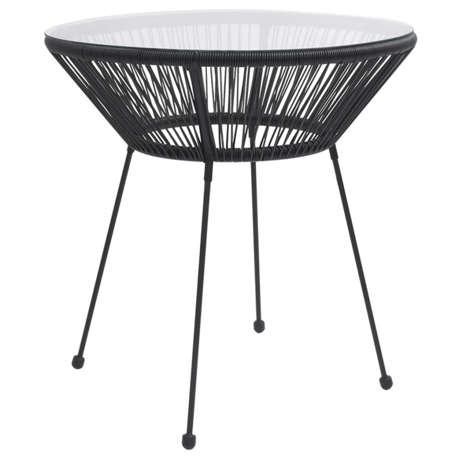 Click to view product details and reviews for Garden Dining Table Black &Atilde;&tilde;70x74 Cm Rattan And Glass.