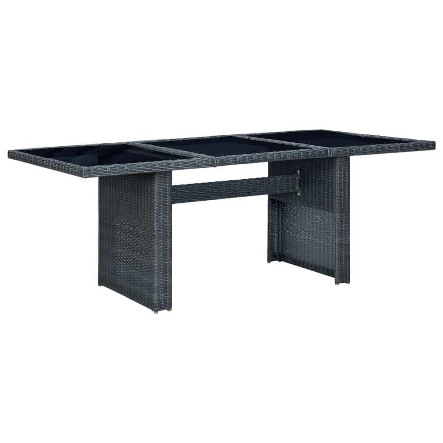 Click to view product details and reviews for Garden Table Dark Grey Poly Rattan And Tempered Glass.