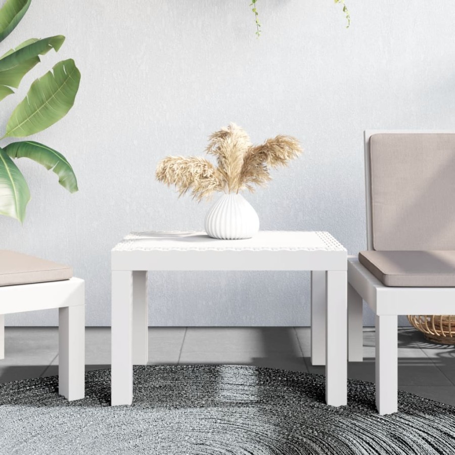 Click to view product details and reviews for Garden Table White 59x47x40 Cm Pp.