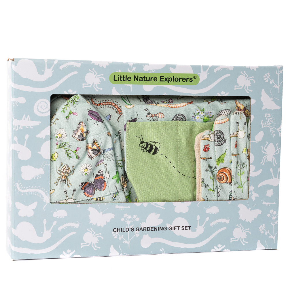 Gardening Gift Set Garden Accessories Child's Kneller Apron Green Little Nature Explorers