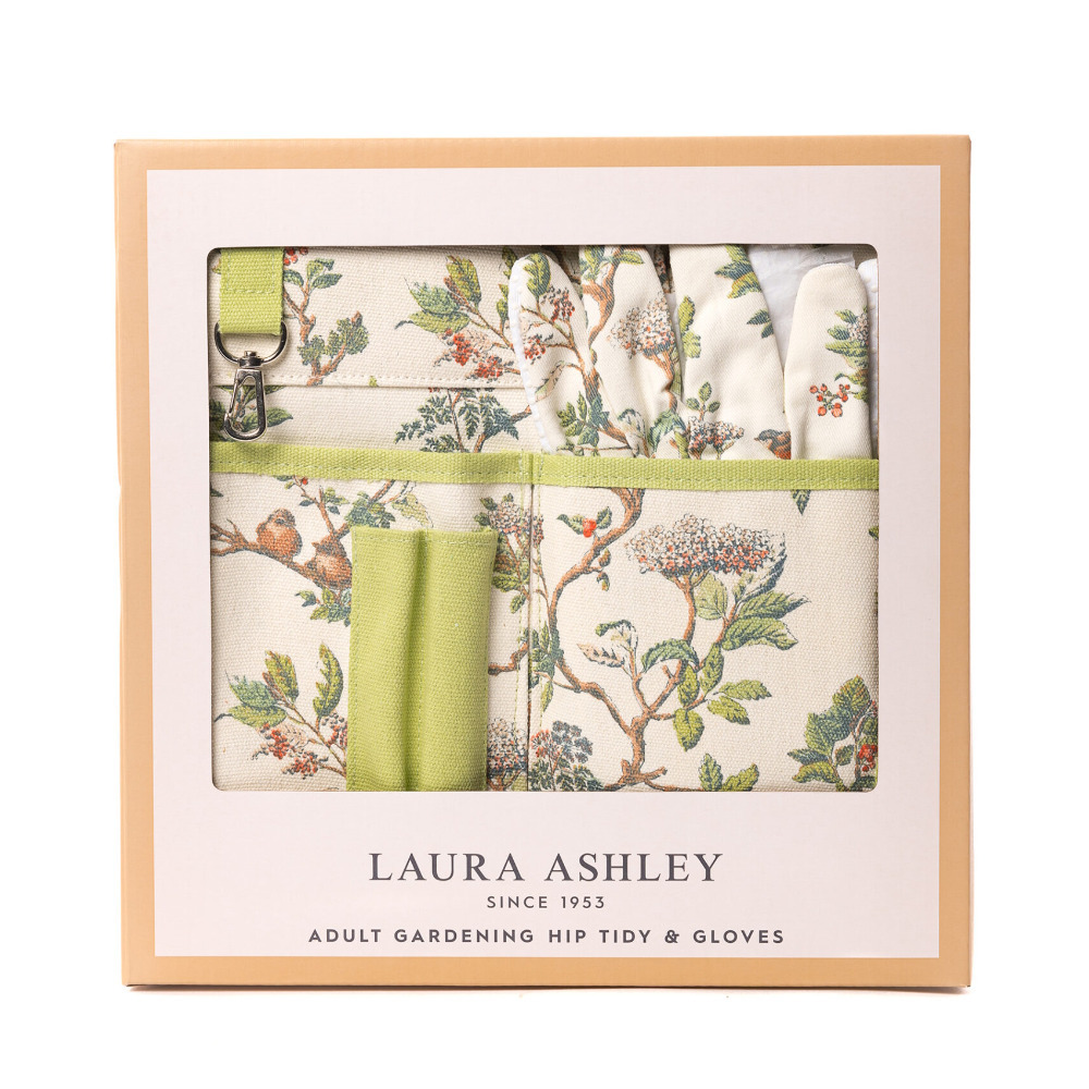 Gardening Gift Set Laura Ashley Garden Accessories Belt Tidy & Gloves Box Elderwood Green