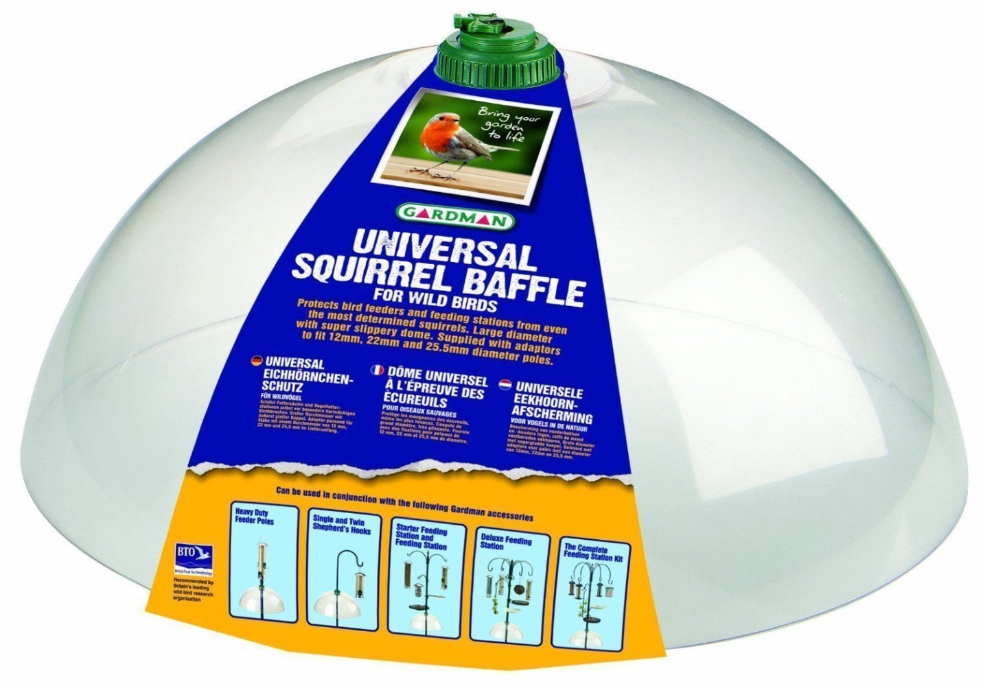 Gardman Universal Squirrel Baffle Wild Birds Feeding Station Dome