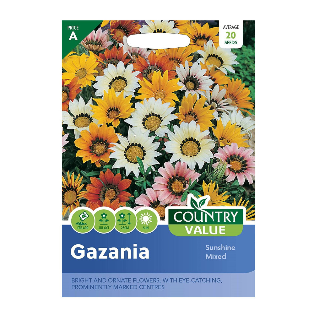 Gazania Seed Grow Your Own Garden Flowers Sunshine Mixed Packet Country Value