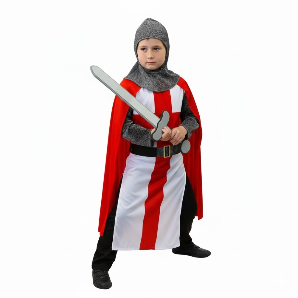 Boys St Georges Knight Medieval King with Foam Sword