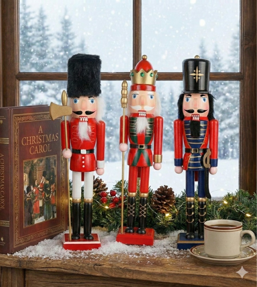 Big Nutcracker Christmas Decorations – Set of 3 | 15" / 38cm