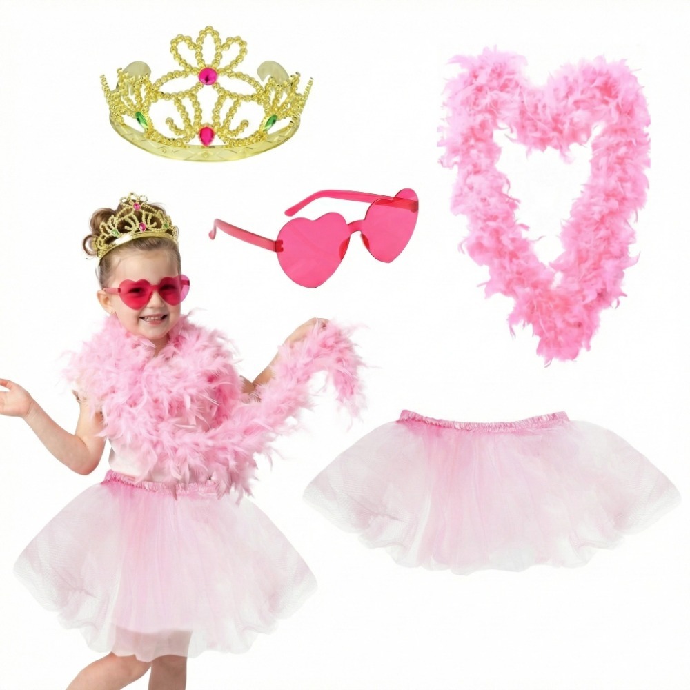 Click to view product details and reviews for Kids Fancy Girl Costume 4 Pcs Tutu Tiara Feather Boa Heart Glasses. Click to view product details and reviews for Kids Fancy Girl Costume 4 Pcs Tutu Tiara Feather Boa Heart Glasses.