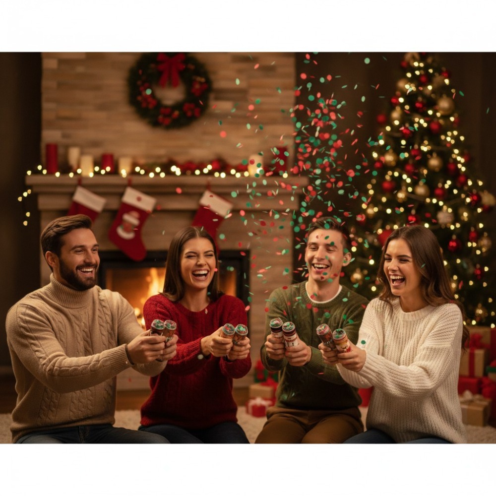 Pack of 6 Christmas Biodegradable Confetti Poppers 80g