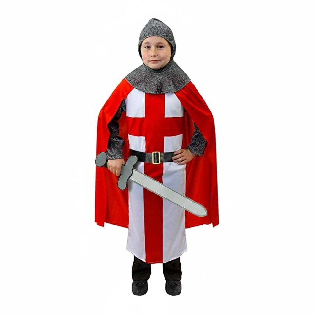 Boys St Georges Knight Medieval King with Foam Sword