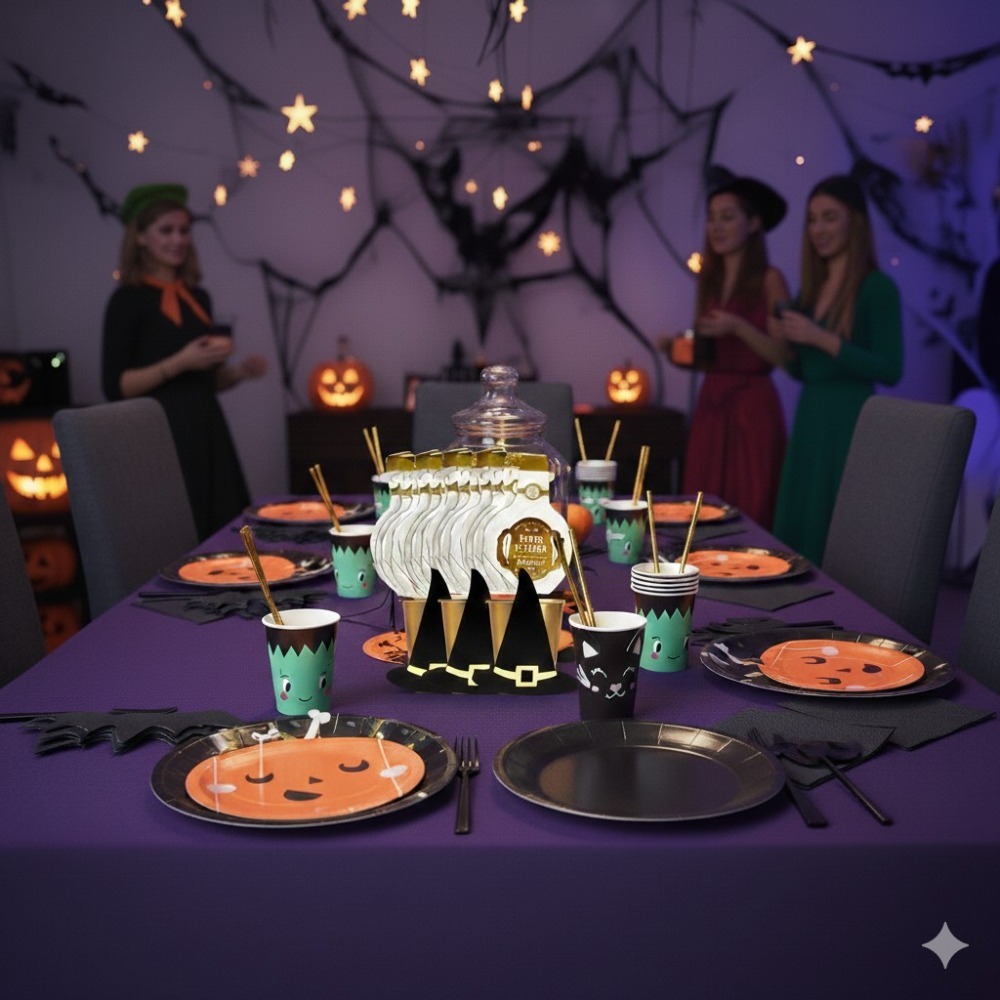 Halloween Party Tableware Set & Decorations Kit