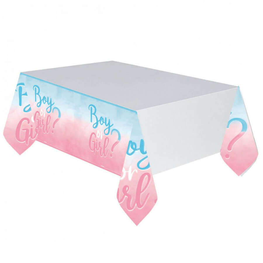Click to view product details and reviews for Gender Reveal Paper Table Cover Girl Boy Baby Shower Party Decorations 18m.