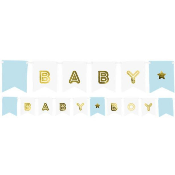 Gender Reveal Party Hanging Baby Boy Garland Baby Shower Bunting Decoration