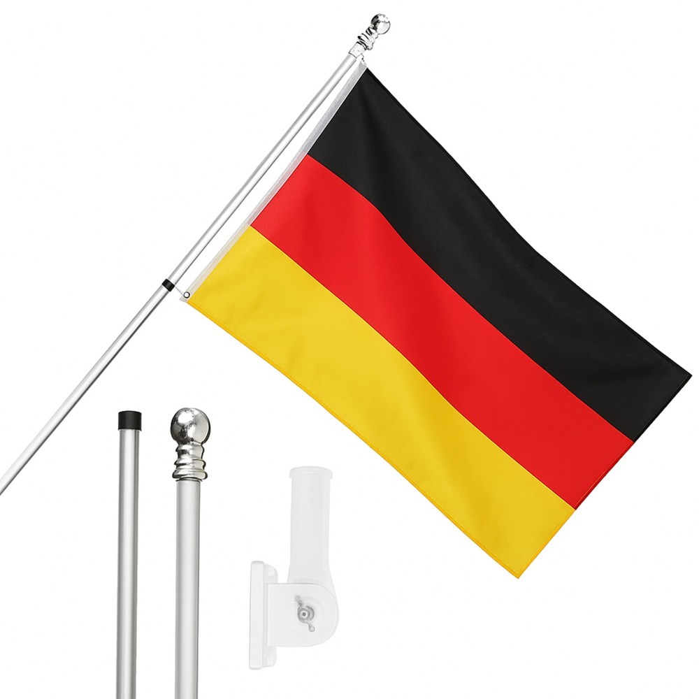 Click to view product details and reviews for Large 5ft X 3ft Germany Flag With 6ft Pole Wall Bracket.