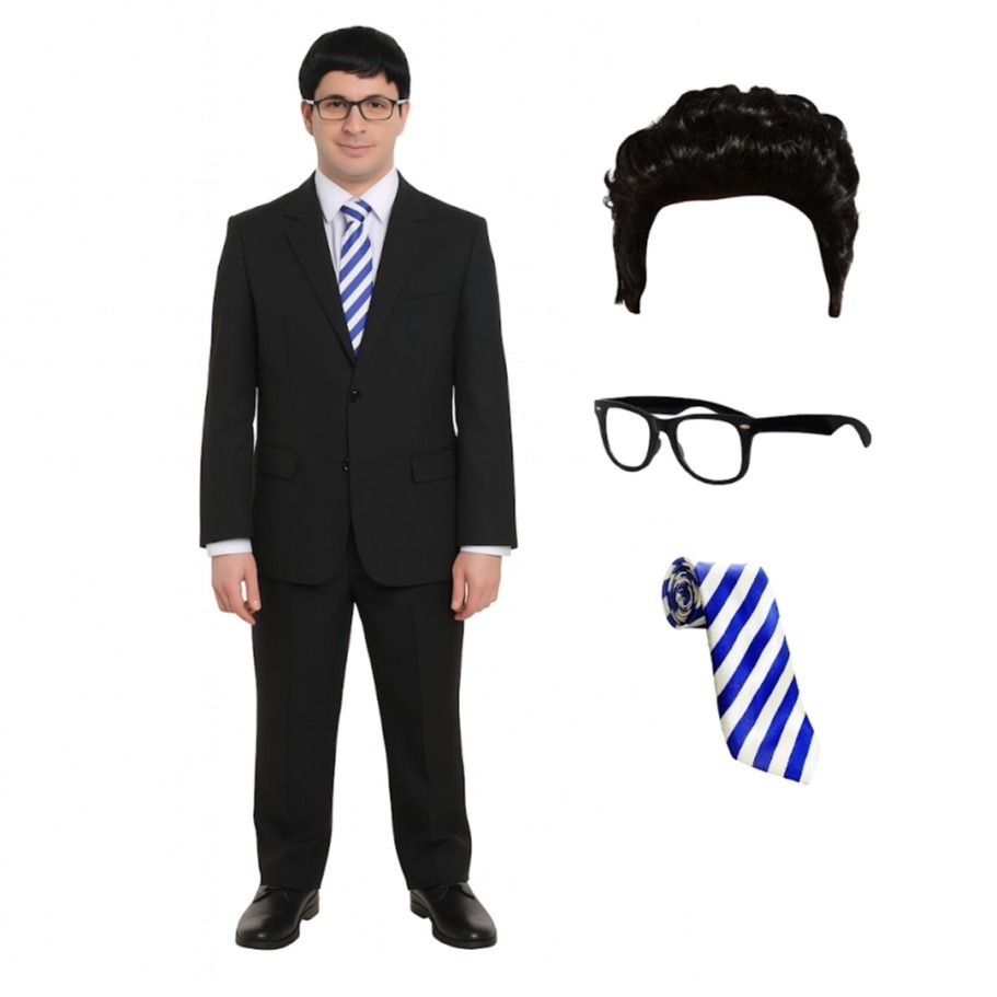 Click to view product details and reviews for Adults Will Costume Set 4 Pcs Suit Wig Glasses Tie Xlarge.