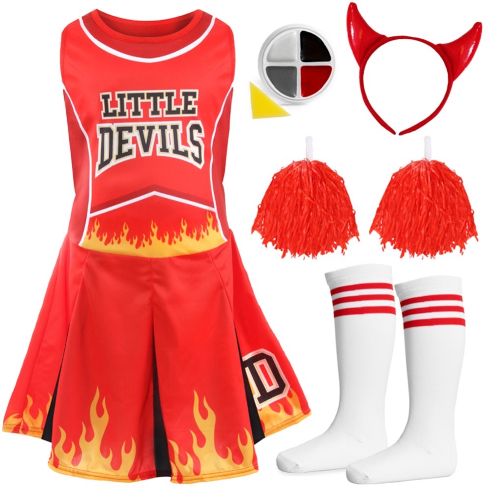 Girls Devil Cheerleader Costume