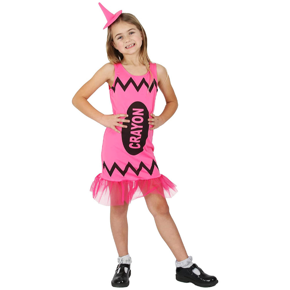 Click to view product details and reviews for Girls Pink Crayon Dress Large.