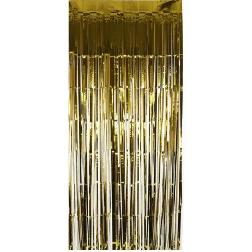 Hollywood Party Decoration Set - Red Carpet Runners & Gold Foil Door Curtains