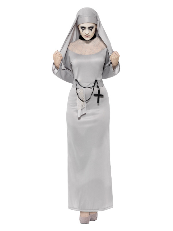Click to view product details and reviews for Gothic Nun Costume Grey Dress Headpiece Large.